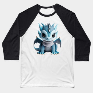 Adorable Baby Ice Dragon Chibi with a Warm Winter Sweater Baseball T-Shirt